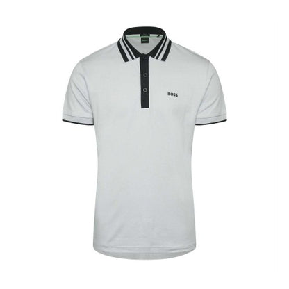 Front - Hugo Mens Paule Striped Taped Polo Shirt