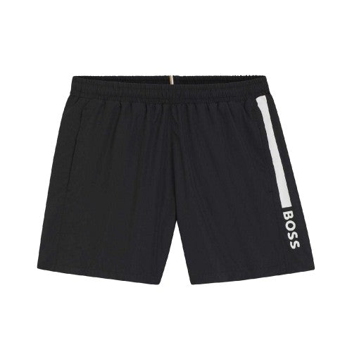 Front - Boss Mens Dolphin Stripe Logo Swim Shorts