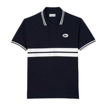 Front - Lacoste Mens Striped Premium Cotton Polo Shirt