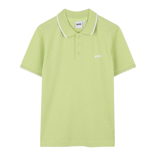 Front - Boss Childrens/Kids Contrast Tipped Short-Sleeved Polo Shirt