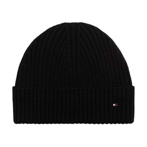 Front - Tommy Hilfiger Mens Cable Knit Wool Blend Beanie
