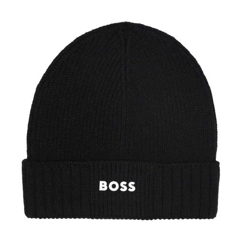 Front - Boss Childrens/Kids Logo Ribbed Casual Beanie