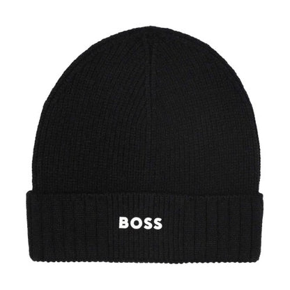 Front - Boss Childrens/Kids Logo Ribbed Casual Beanie