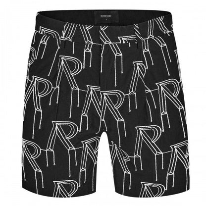 Front - Represent Mens Monogram Tailored Shorts
