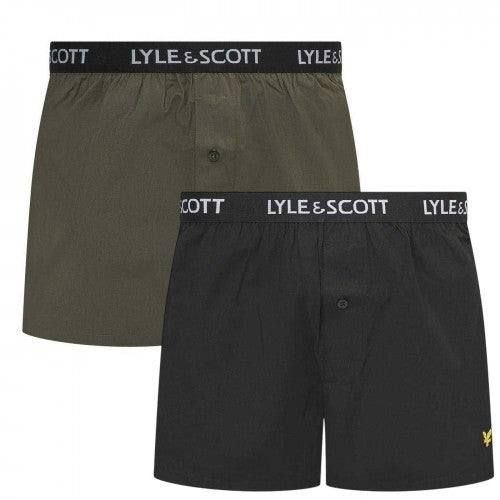 Front - Lyle & Scott Mens Woven Boxer Shorts (Pack of 2)