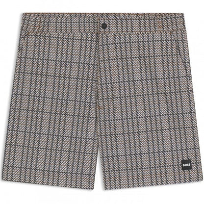 Front - Boss Mens Plaid Swim Shorts