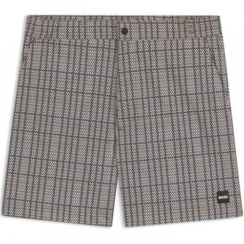 Front - Boss Mens Plaid Swim Shorts