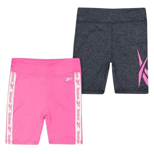 Front - Reebok Girls Shorts (Pack of 2)