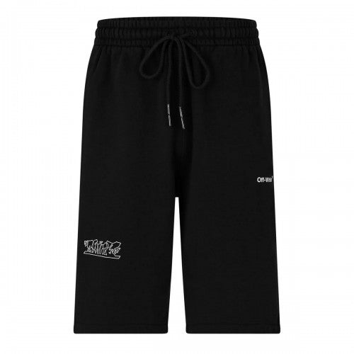 Front - Off White Mens Figure Of Speech Skate Sweat Shorts