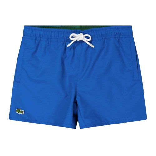 Front - Lacoste Boys Crocodile Print Swim Shorts
