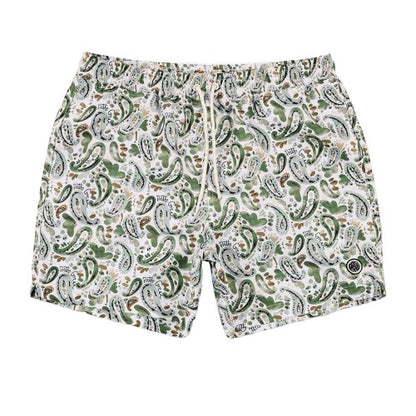 Front - Pretty Green Mens Paisley Regular Swim Shorts