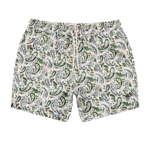 Front - Pretty Green Mens Paisley Regular Swim Shorts