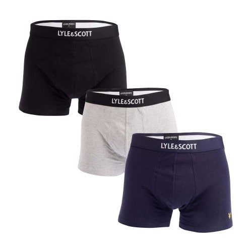 Front - Lyle & Scott Mens Devon Boxer Shorts (Pack of 3)