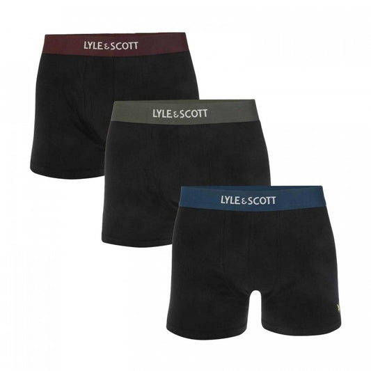 Front - Lyle & Scott Mens Devon Boxer Shorts (Pack of 3)