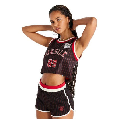 Front - SikSilk Womens/Ladies Pinstripe Top & Shorts Set