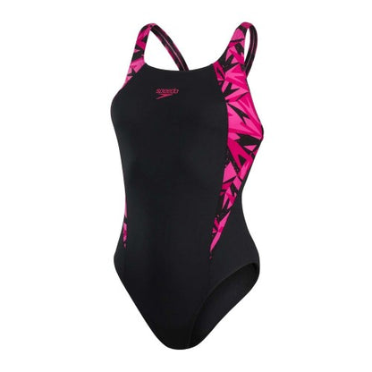 Front - Speedo Womens/Ladies Hyperboom Splice Muscleback One Piece Swimsuit