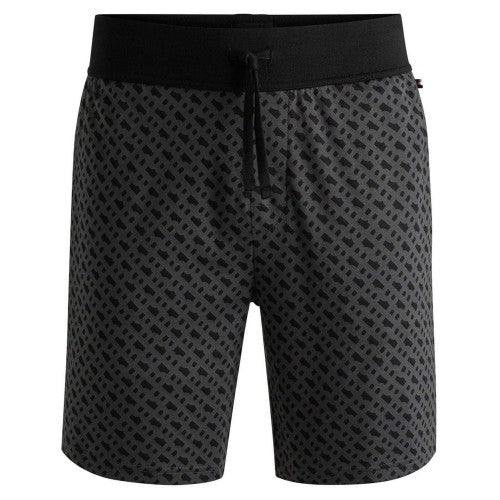 Front - Boss Mens Geometric Relaxed Fit Casual Sweat Shorts