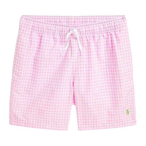 Front - Ralph Lauren Childrens/Kids Polo Gingham Swim Shorts