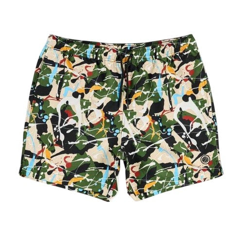 Front - Pretty Green Mens Abstract Swim Shorts