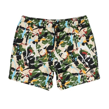 Front - Pretty Green Mens Abstract Swim Shorts