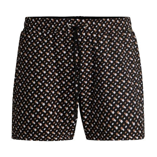 Front - Boss Mens Geometric Quick Dry Swim Shorts