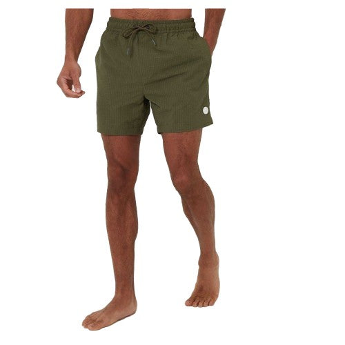 Front - Threadbare Mens Textured Relaxed Fit Swim Shorts