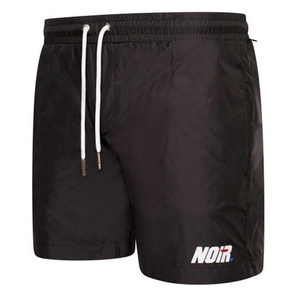 Front - Societe Noir Mens Lettering Relaxed Fit Swim Shorts