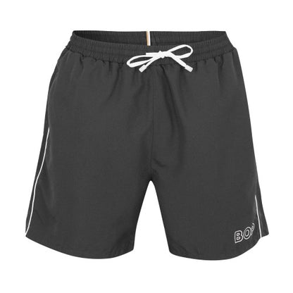 Front - Boss Mens Side Stripe Swim Shorts