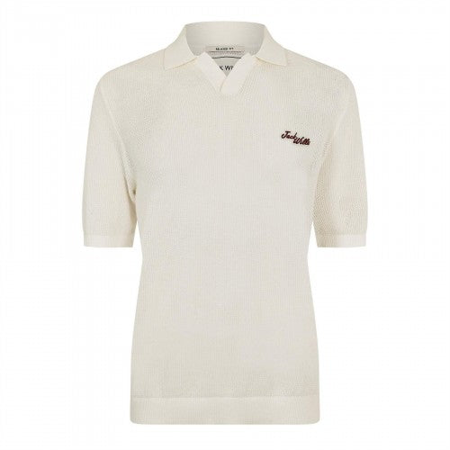 Front - Jack Wills Mens Knitted Relaxed Fit Short-Sleeved Polo Shirt