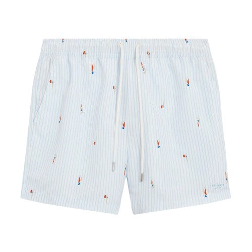 Front - Ted Baker Mens Sailboat Relaxed Fit Swim Shorts