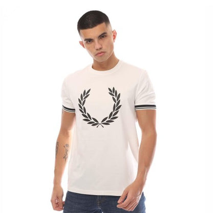 Front - Fred Perry Mens Logo Printed T-Shirt