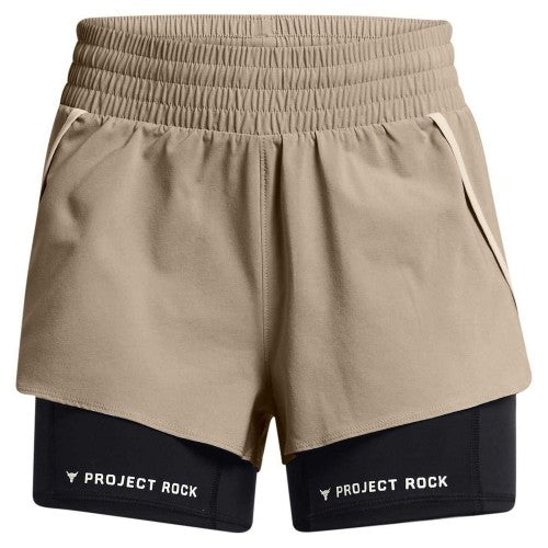 Front - Under Armour Womens/Ladies Project Rock Layered Shorts