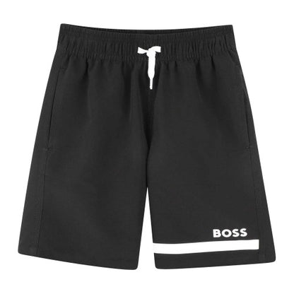 Front - Boss Boys Logo Printed Shorts