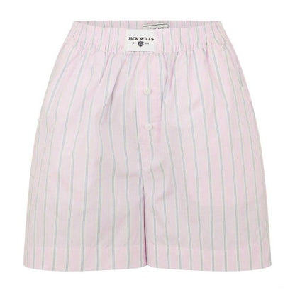 Front - Jack Wills Womens/Ladies Poplin Vertical Stripe Relaxed Fit Chino Shorts