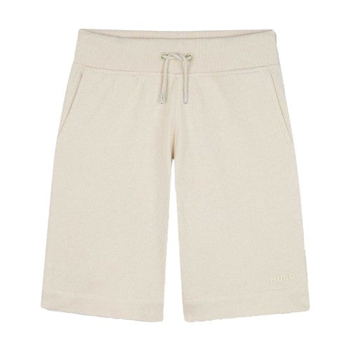 Front - Hugo Boss Childrens/Kids Ribbed Relaxed Fit Sweat Shorts