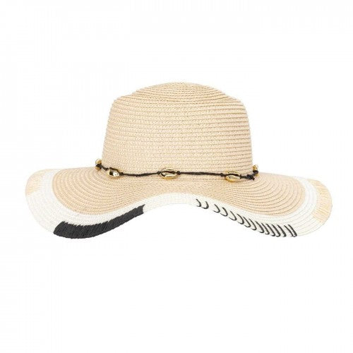 Front - Biba Womens/Ladies Colour Block Straw Hat
