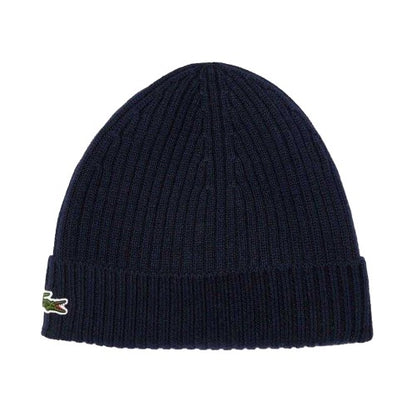 Front - Lacoste Unisex Adult Embroidered Logo Wool Casual Beanie