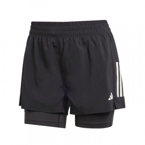 Front - Adidas Womens/Ladies Own The Run 2 in 1 Running Shorts