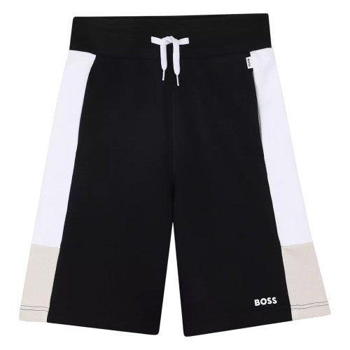 Front - Boss Childrens/Kids Colour Block Sweat Shorts