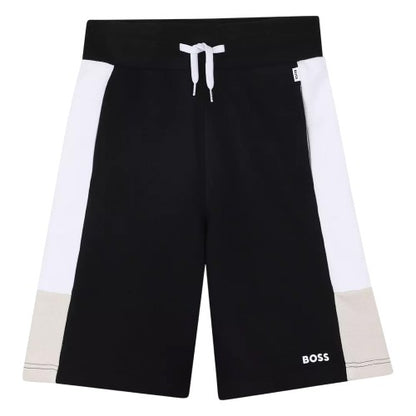 Front - Boss Childrens/Kids Colour Block Sweat Shorts