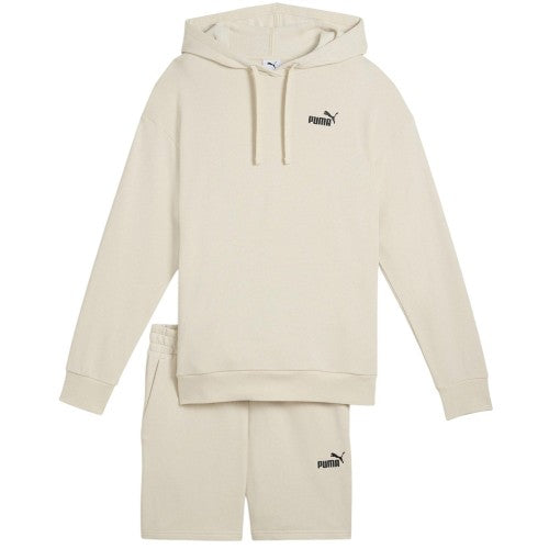 Front - Puma Womens/Ladies Hooded Relaxed Fit Sweatshirt and Shorts Set