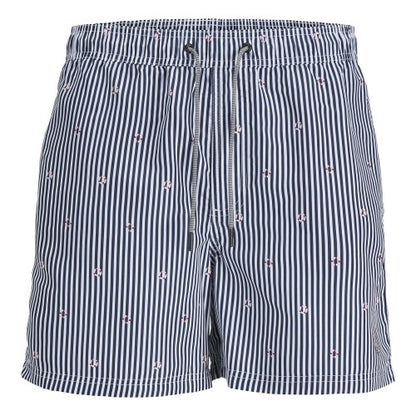 Front - Jack And Jones Mens Striped Woven Regular Swim Shorts