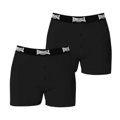Front - Lonsdale Mens Boxer Shorts (Pack of 2)