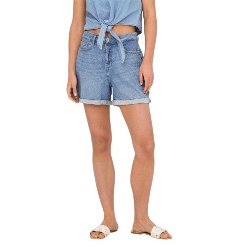 Front - Only Womens/Ladies Denim Cuffed Shorts