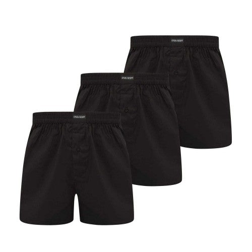 Front - Lyle & Scott Mens Plain Regular Boxer Shorts (Pack of 3)