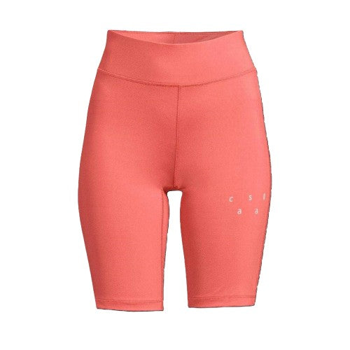 Front - Coral Womens/Ladies High Waist Skinny Cycling Shorts