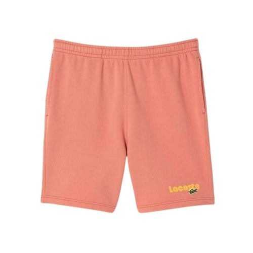 Front - Lacoste Mens Organic Cotton Graphic Print Shorts