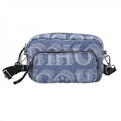 Front - Hugo Roselyn Monogram Denim Crossbody Bag