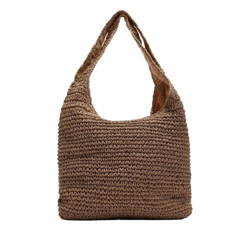 Front - Where´s That From Woven Raffia Holiday Shoulder Bag