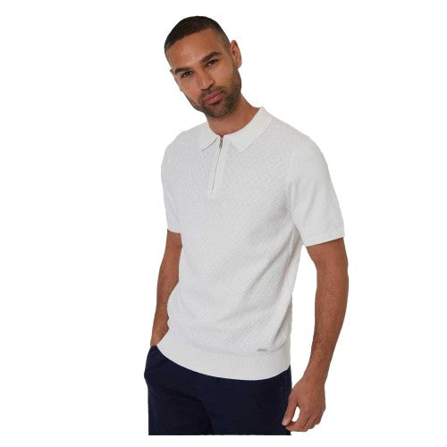 Front - Threadbare Mens Whittley Textured Short-Sleeved Polo Shirt